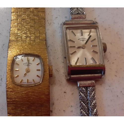 74 - A group of mixed wristwatches to include 2 ladies Rotary watches, a gents Japanese gold tone La Rich... 