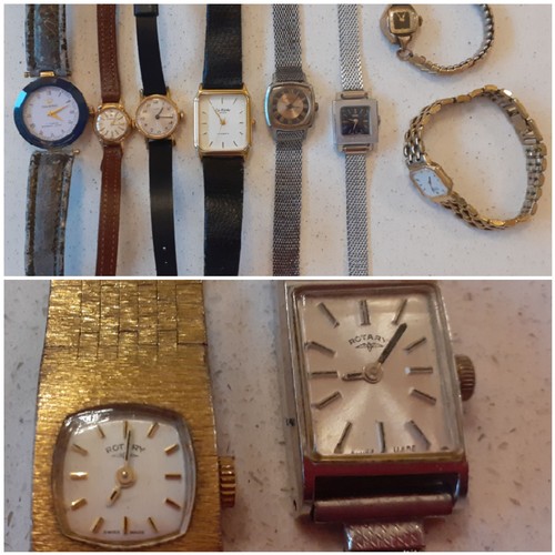 74 - A group of mixed wristwatches to include 2 ladies Rotary watches, a gents Japanese gold tone La Rich... 