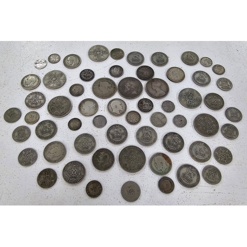 442 - A collection of Silver Coinage to include 1859 'Gothic' Florin, South Africa 1896 2.5 Shillings, 188... 