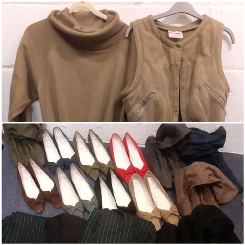 77 - A quantity of vintage fashion clothing, boots and shoes to include Franchetti Bond court shoes in va... 