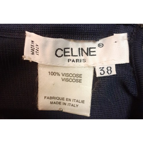 7 - Celine-A 2000 Phoebe Philo design navy halter neck jumpsuit with rear plunge backline. Location:Rail... 