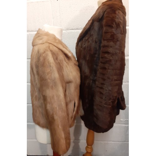 80 - Two vintage furs comprising a brown squirrel coat 40/42