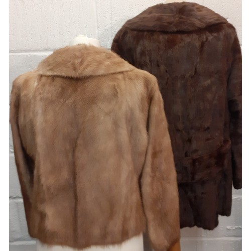 80 - Two vintage furs comprising a brown squirrel coat 40/42