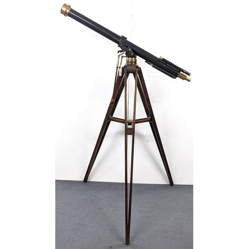 139 - A 19th century refracting astronomical telescope by Cooke & Sons, York, England, the barrel with foc... 