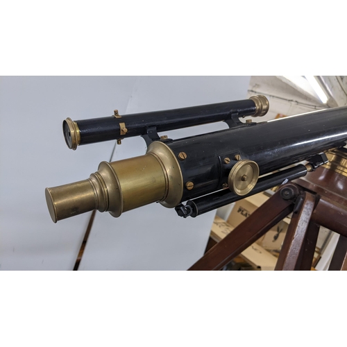 139 - A 19th century refracting astronomical telescope by Cooke & Sons, York, England, the barrel with foc... 