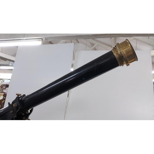 139 - A 19th century refracting astronomical telescope by Cooke & Sons, York, England, the barrel with foc... 