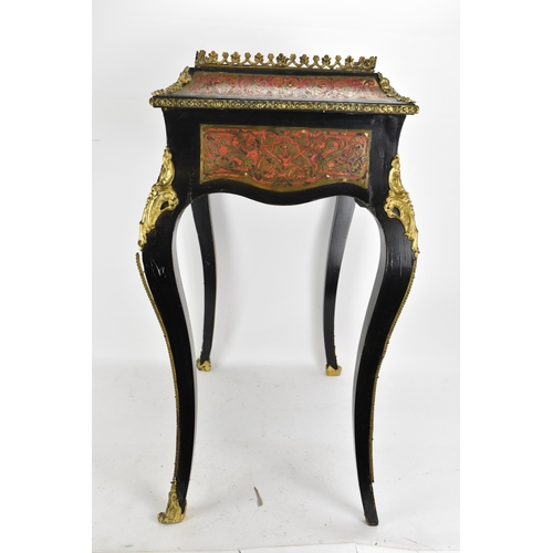 170 - A French Napoleon III Red Tortoiseshell, Brass-Inlaid and Ebonised Boulle Jardiniere Table, mid 19th... 