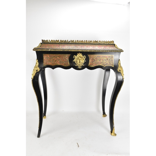 170 - A French Napoleon III Red Tortoiseshell, Brass-Inlaid and Ebonised Boulle Jardiniere Table, mid 19th... 