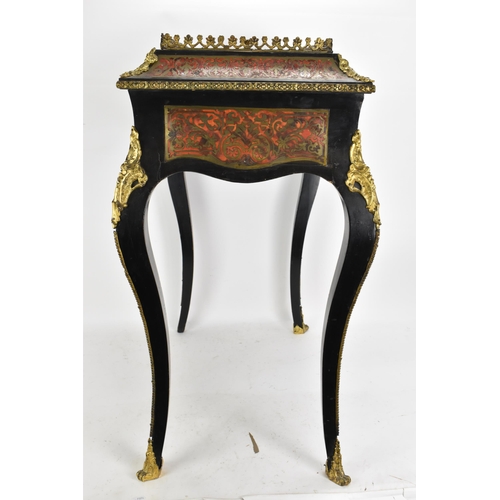 170 - A French Napoleon III Red Tortoiseshell, Brass-Inlaid and Ebonised Boulle Jardiniere Table, mid 19th... 