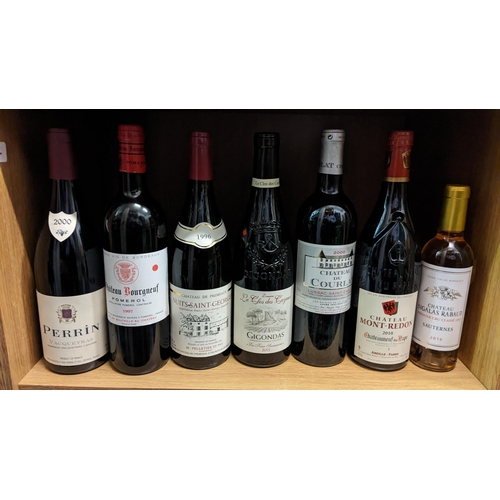 279 - Wine and port to include 2 x Perrin Vacqueyras, 1 x Chateau du Courlat Lussac-Saint Emilion, 1 x Pau... 