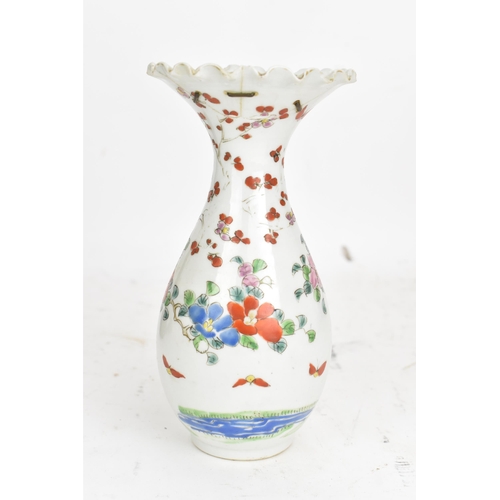 98 - A collection of oriental items to include a 19th century Japanese baluster vase with a wavy formed r... 