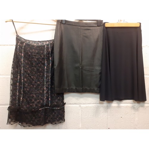 39 - Karen Millen-Two knee length skirts, UK size 8 together with an LK Bennett black knee length skirt w... 