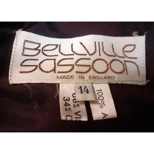 41 - A group of 8 ladies clothing, mainly 1970's comprising a Bellville Sassoon black velvet 2 piece skir... 