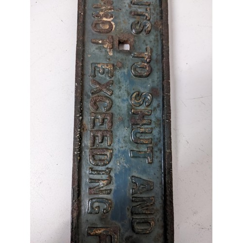 80 - A late 19th/20th century Great Northern Railway blue painted cast iron sign 