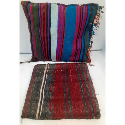 95 - Two early to mid 20th Century Middle Eastern saddle bags, one converted into a cushion. Location:BWR... 