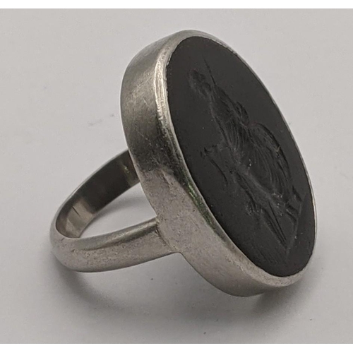 35 - Mixed jewellery to include a 19th century Silver intaglio ring with carved decoration together with ... 