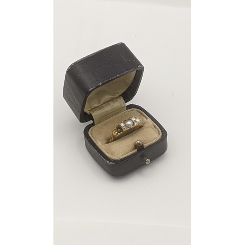 44 - An 18ct gold diamond and pearl ring A/F 3.7g
Location:CAB1
If there is no condition report shown, pl... 