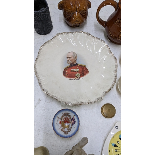 103 - Collectables to include a Hornsea ceramic dish fashioned in the shape of a fish, a shepherd Neame Br... 