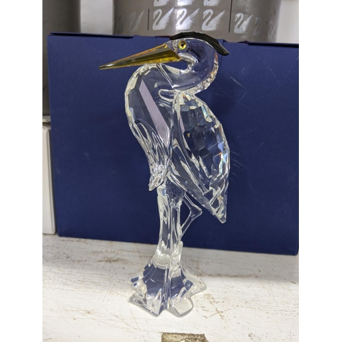 51 - Swarovski Crystal - six models of birds to include an Egret, Flamingo, Hummingbird, Eagle, four baby... 