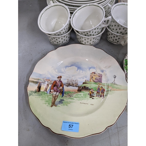 57 - Mixed China and part dinner services to include; an Adams - Meadowlands and Royal Doulton Conton pat... 