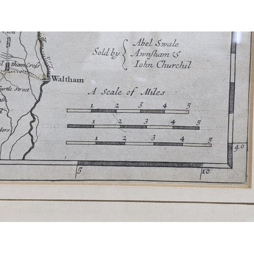 59 - A 19th century Robert Morden map of Hertfordshire sole by Abel Swale, Awnsham and John Churchill to ... 