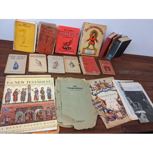 12 - Books- to include the well known German Der Struwwelpeter children's book, Winnie the Pooh 1954 and ... 