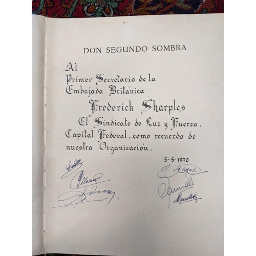 141 - Don Segundo - Sombra with inscription dedicated to the First Secretary Frederick Sharples, with vari... 