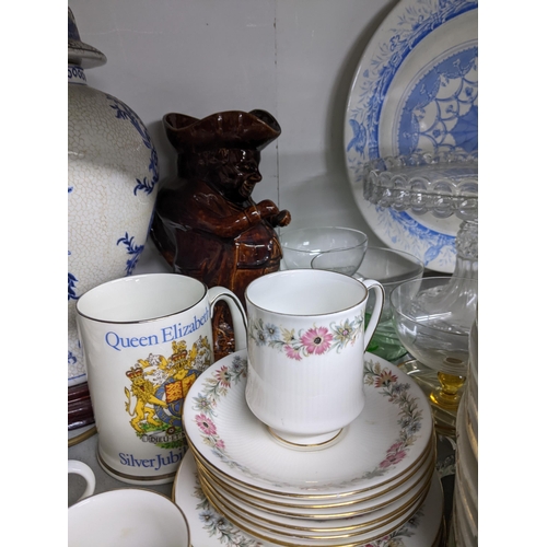 161 - A selection of Victorian and later ceramics and glassware to include a Victorian Royal Crown Derby L... 