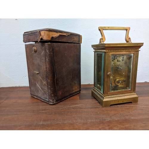 7 - An early 20th century brass carriage clock in a carrying case
Location: 2-1
If there is no condition... 