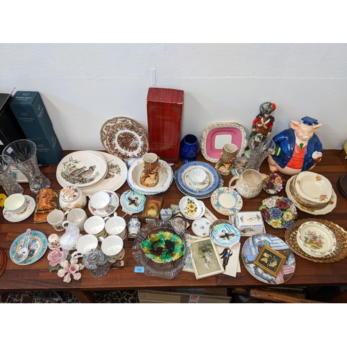 155 - Ceramics and glassware to include Game Birds Service, Black watch musical decanter, Hornsea, Aynsley... 