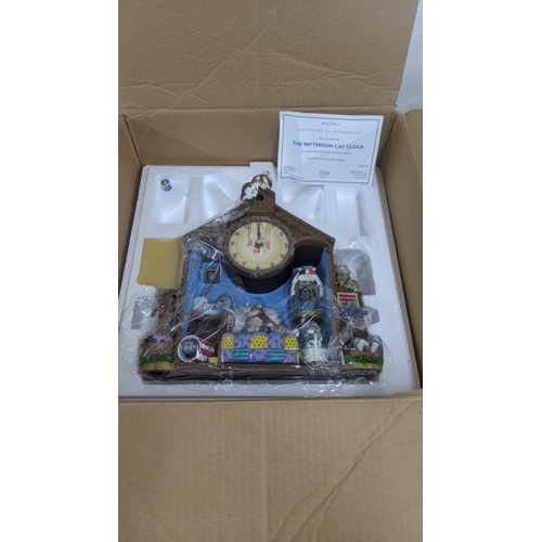 449 - A Danbury Mint Patterson cat clock, unused with box
Location: BWR
If there is no condition report sh... 