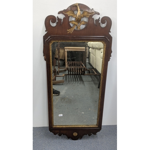 455 - A George III mahogany Chippendale style wall mirror Location: A4F
If there is no condition report sh... 