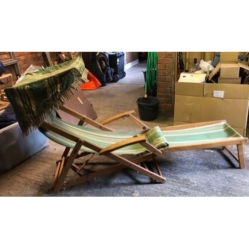 458 - An early 20th century Haxyes folding steamer chair with a canopy top Location:LAM
If there is no con... 