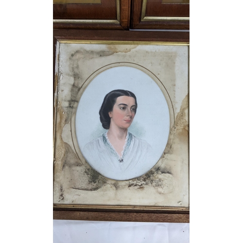 163 - Pictures to include a pair of highlighted prints and an Edwardian portrait watercolour
Location: A2M... 