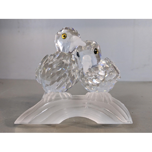 404 - Swarovski Crystal Society Annual editions to include 1988, Woodpeckers, 1989 Turtle doves and 1990 D... 