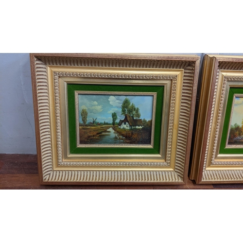 396 - Twentieth century oil paintings, a pair of river scenes with cottages, framed
Location:RWB
If there ... 