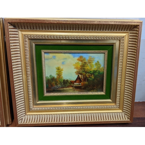 396 - Twentieth century oil paintings, a pair of river scenes with cottages, framed
Location:RWB
If there ... 