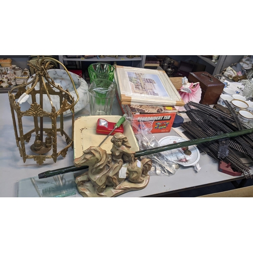 418 - A mixed lot to include a French style ceiling light, cutlery, Royal Doulton figure and others
Locati... 