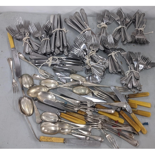 425 - A selection of silver plated cutlery, together with a set of stainless steel cutlery
Location:A1M
If... 