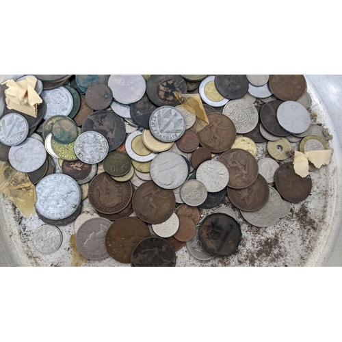 427 - A large collection of coins to include early 20th century pennies, three pennies and other English a... 