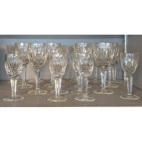 436 - Mixed Waterford crystal cut glasses to include wine and sherry glasses in the Shelia and Lismore pat... 