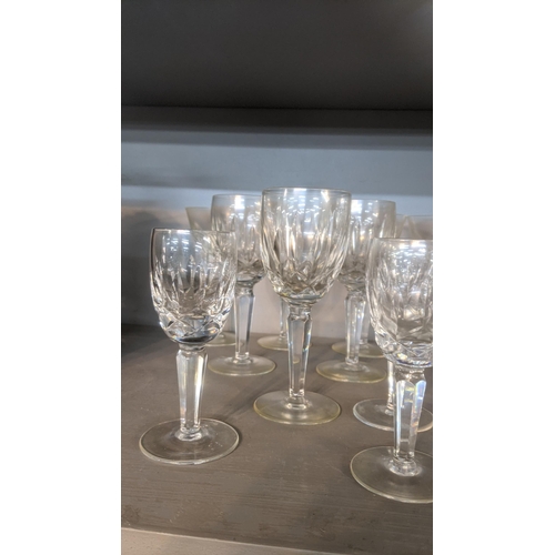 436 - Mixed Waterford crystal cut glasses to include wine and sherry glasses in the Shelia and Lismore pat... 