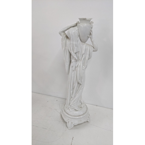 449 - A 19th century Limoges blanc de chine figure of a classical maiden by Gibus and Redon A/F 49cm h
Loc... 