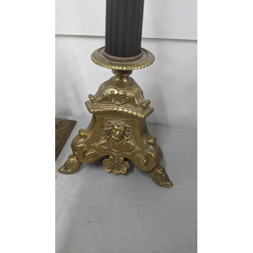 453 - Four brass candlesticks to include a 19th century ornate column example, and others
Location:10.1
If... 