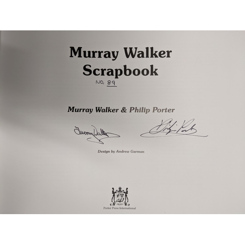 478 - Motor racing F1 interest - Murray Walker & Philip Porter - Murray Walker scrapbook - a De Lusee sign... 