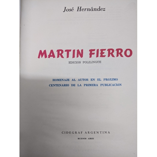 479 - Books - two classic Argentinian works - Martin Fierro by Jose Fernandez collectors edition with text... 