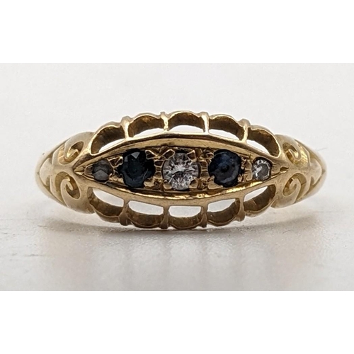 172 - A late 19th/early 20th century 18ct gold diamond and sapphire ring, 2.4g
Location:CAB7
If there is n... 