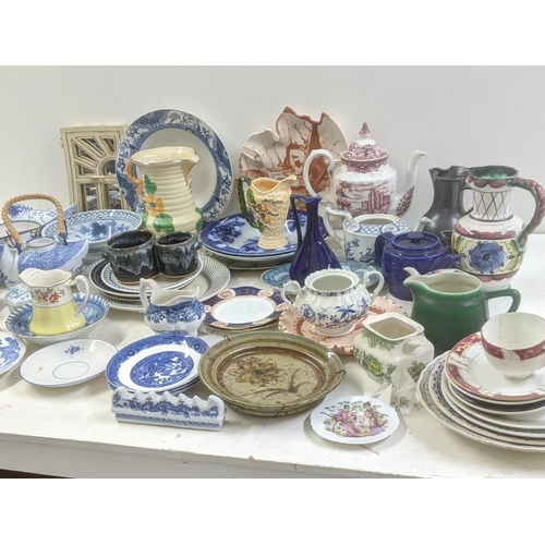 175 - Mixed ceramics and other items to include Limoges pin dish depicting oriental figures, a teapot in t... 