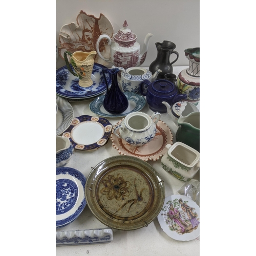 175 - Mixed ceramics and other items to include Limoges pin dish depicting oriental figures, a teapot in t... 