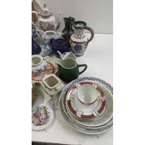 175 - Mixed ceramics and other items to include Limoges pin dish depicting oriental figures, a teapot in t... 